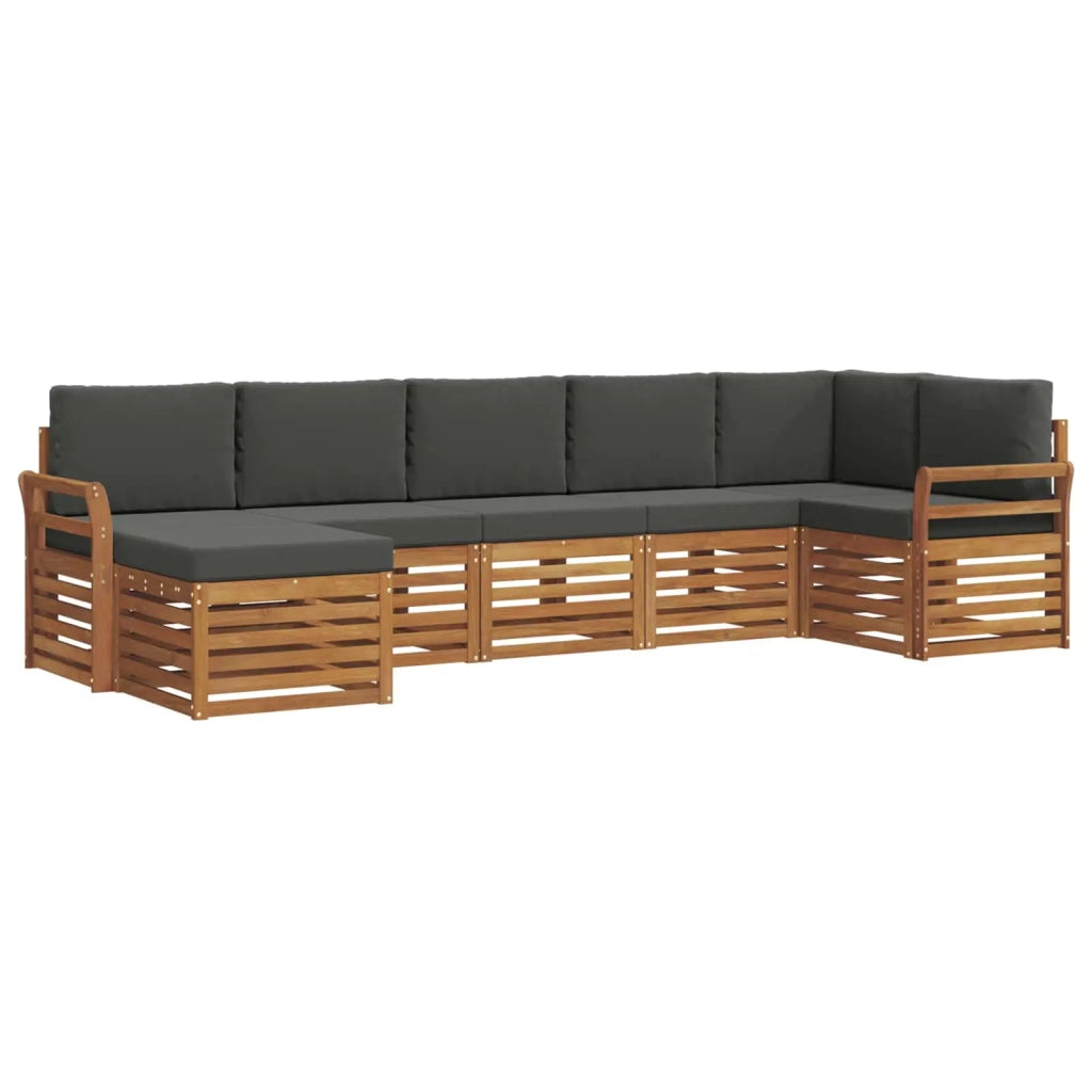 Set divano sezionale con cuscino 7 pcs Naturale e Antracite