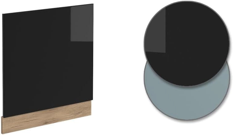 Pannello frontale R-Line, Nero lucido, 60 cm senza piano di lavoro, per la libera combinazione all'interno di sistemi cucina modulari