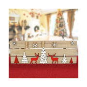 Trade Shop - Appendino Natalizio In Legno Con Mollette E Disegni 53cm Decorazioni Natalizie -