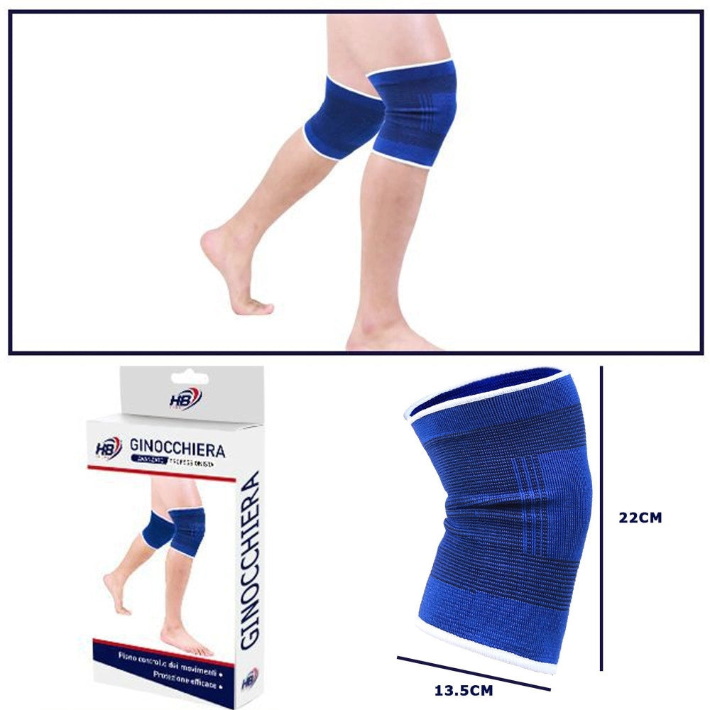 Trade Shop - Coppia Ginocchiere Fascia Elastica Anallergica Lavabile Fitness Sport Palestra -