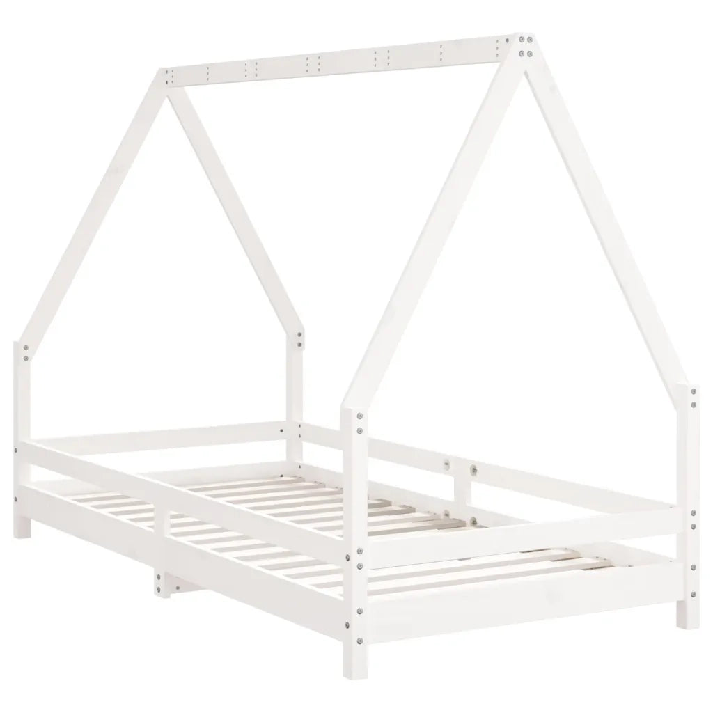 Giroletto per Bambini | Letto Infantile | Lettino Bianco 90x190cm in Legno Massello di Pino