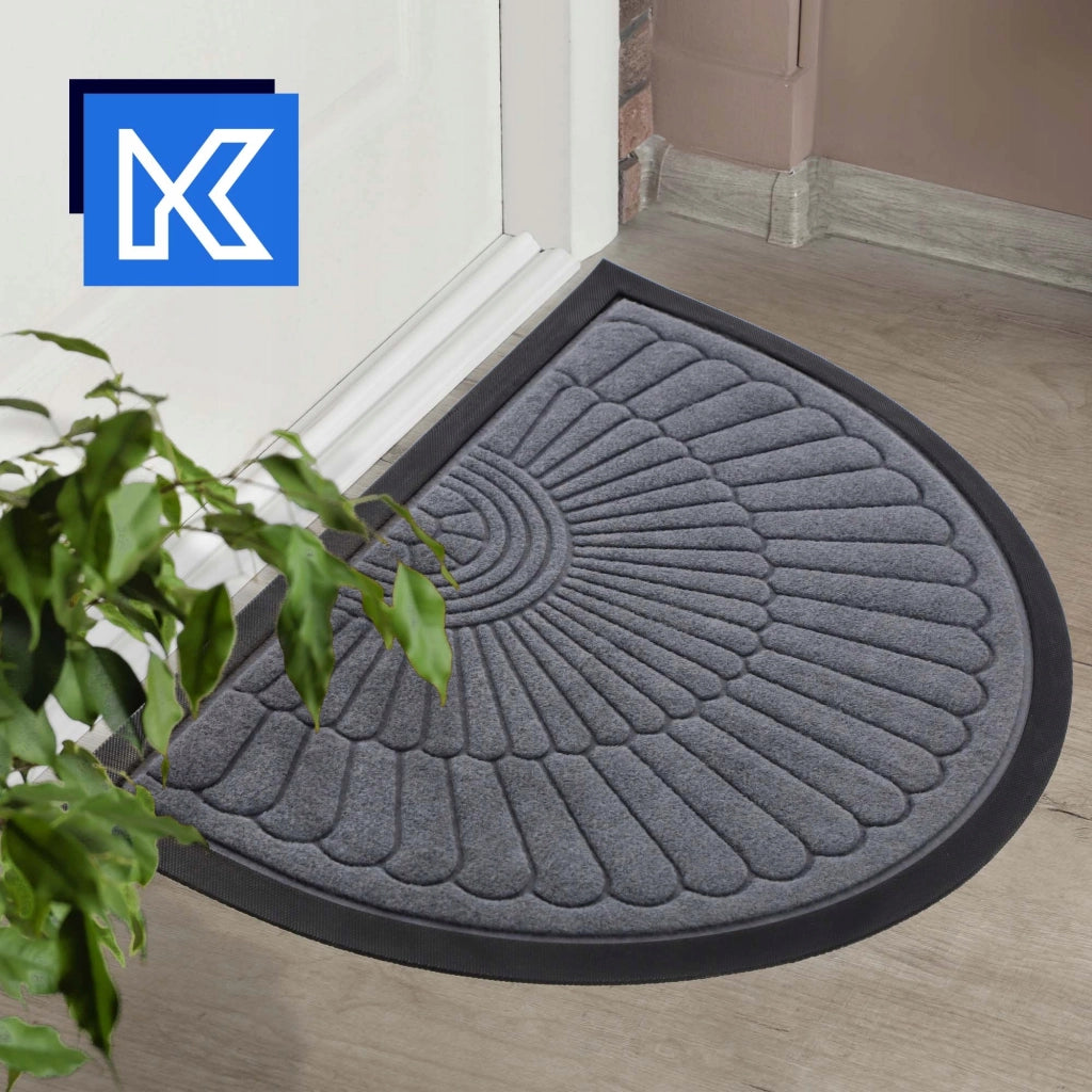 Zerbino da ingresso KADAX per esterni, semicircolare in gomma, 60x40 cm