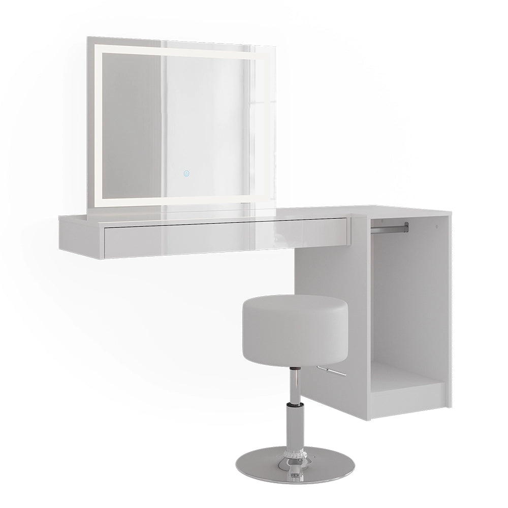 Vicco Tavolo da toeletta Bianco 100 cm 4 parti