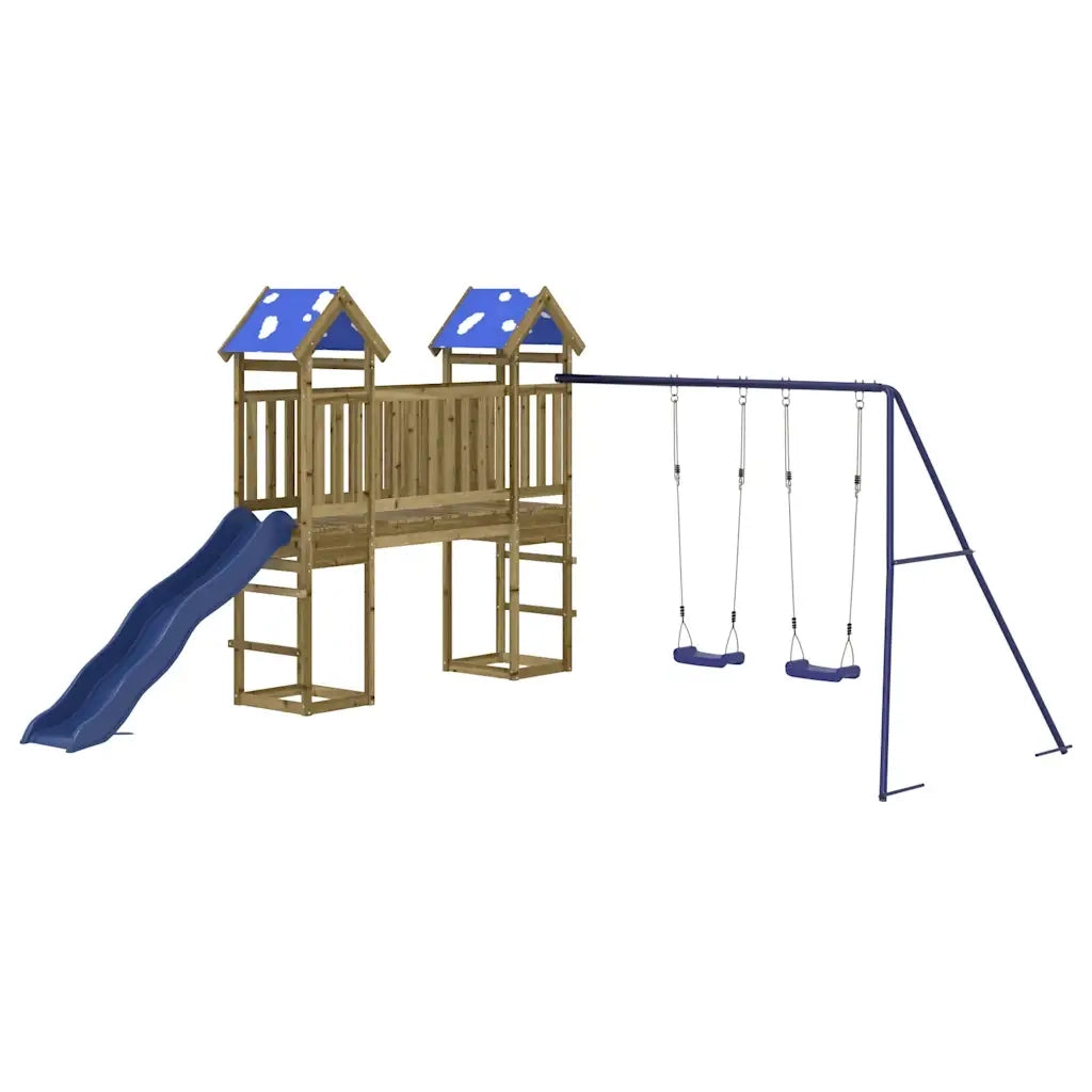 Set da Gioco da Esterno in Legno di Pino Impregnato