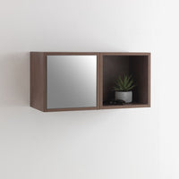 Pensile da Soggiorno 1 Anta 34x27x34 cm Specchio TFT Marte Pietra Marrone