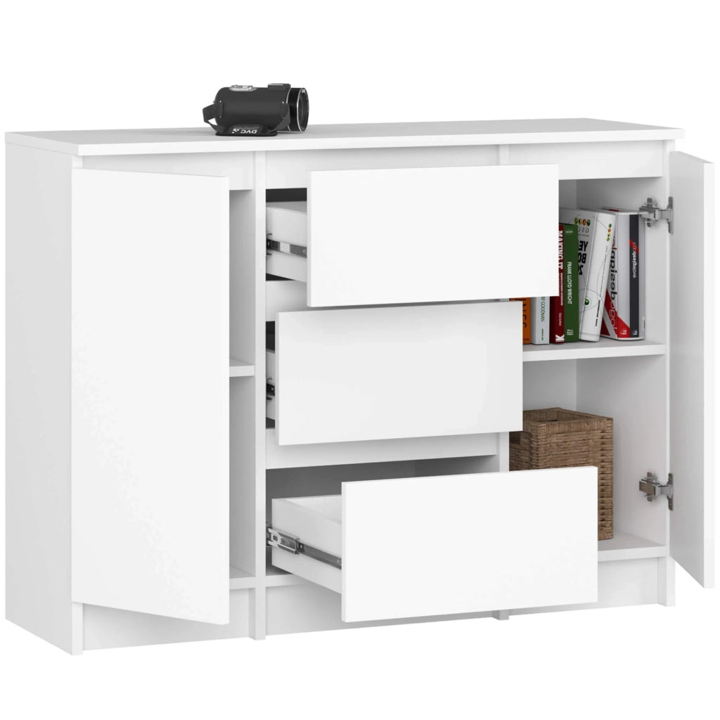 Cassettiera AKORD K100 Bianca 101 cm 2 ante 3 cassetti 101x35x76 cm
