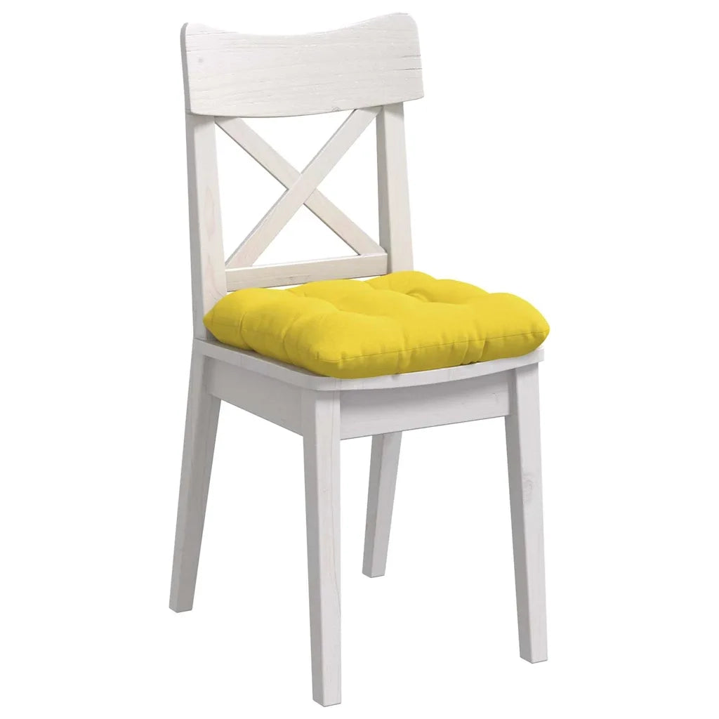 Cuscini per Seduta 4 pcs Giallo Chiaro 45 x 45 x 12 cm Tessuto