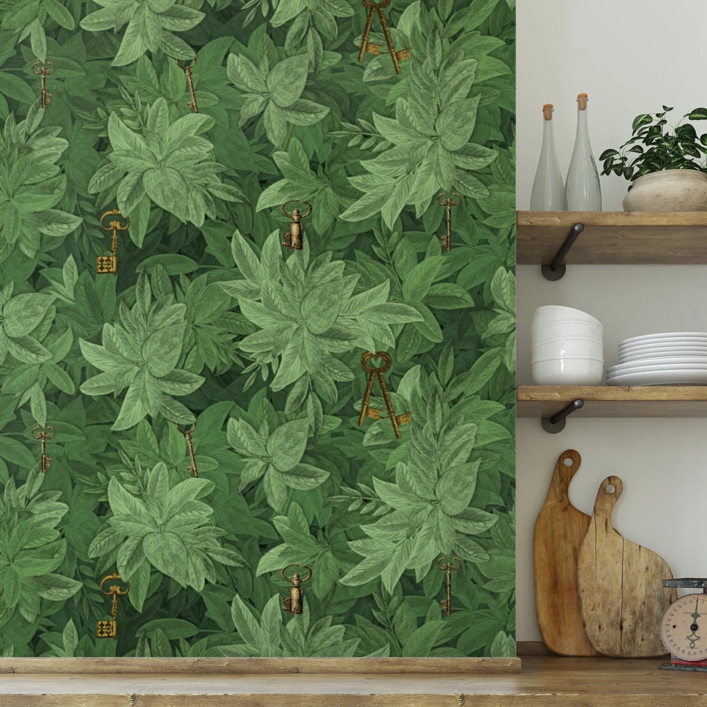 Carta da Parati Siepe con Chiavi Carta Vegana 250x200cm 5,5mq