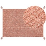 Tappeto in cotone con motivo semplice arancione 160 x 230 cm camera da letto soggiorno