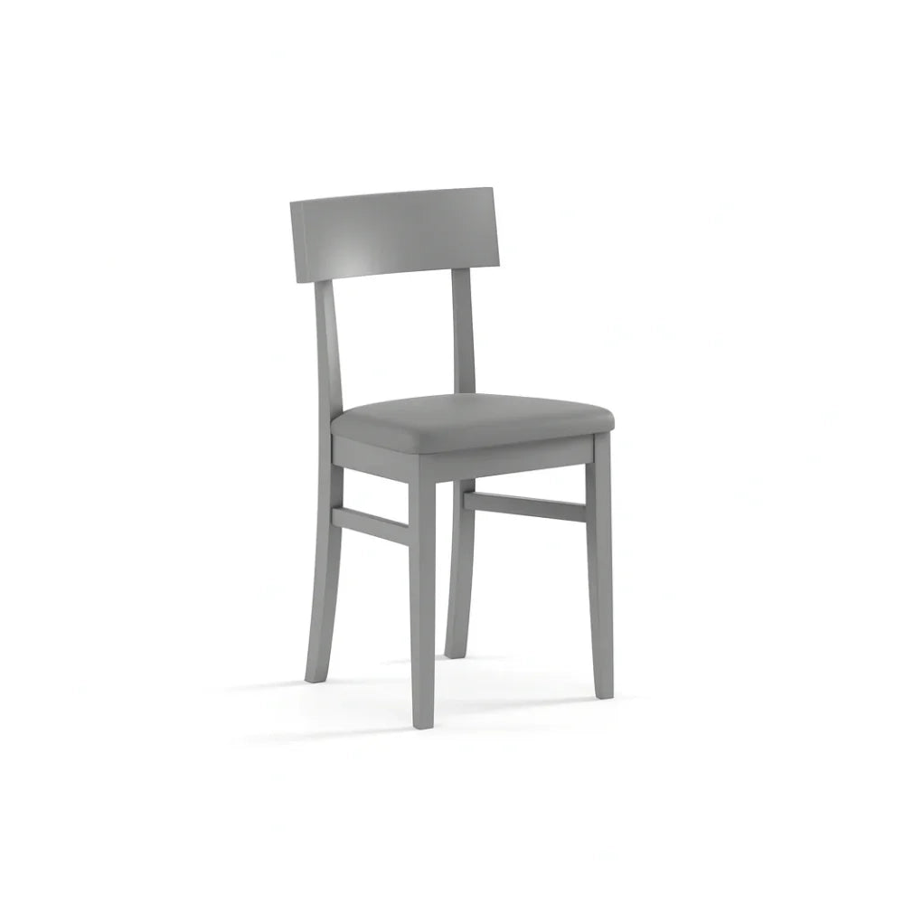 Set di 2 sedie da pranzo imbottite in legno grigio chiaro Zaira con struttura in legno facili da pulire Made in Italy | Duzzle