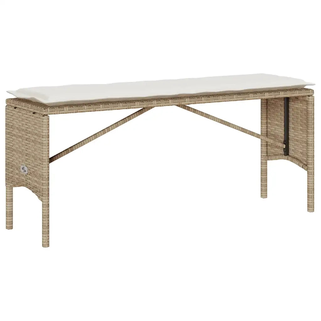 Set da Pranzo da Giardino 3 pz | Set Salotto da Giardino con Cuscini Beige in Polyrattan