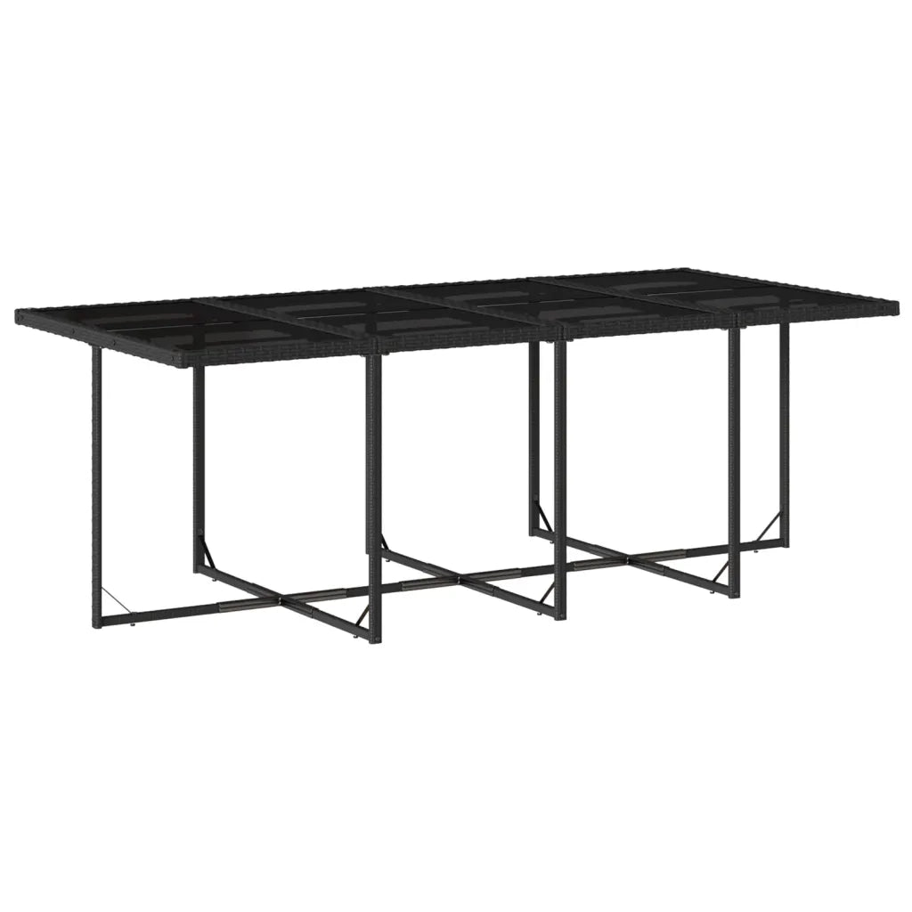 Set da Pranzo da Giardino 9 pz con Cuscini Nero in Polyrattan 3277686