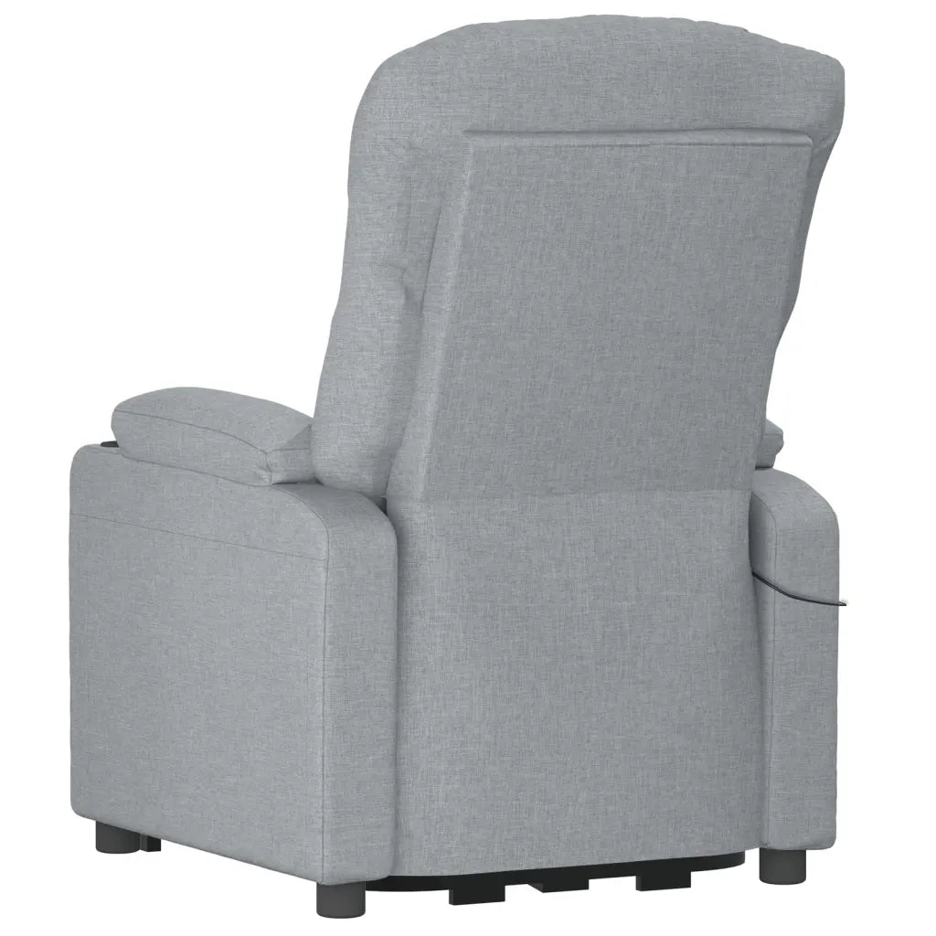 Poltrona Elettrica Reclinabile Grigio Chiaro in Tessuto