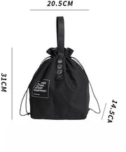 Borsa da pranzo portatile isolata in tela con chiusura a cerniera, ripiegabile, utilizzabile come borsa da pranzo o borsa isolata, adatta per lavoro, scuola, picnic e campeggio (nero).