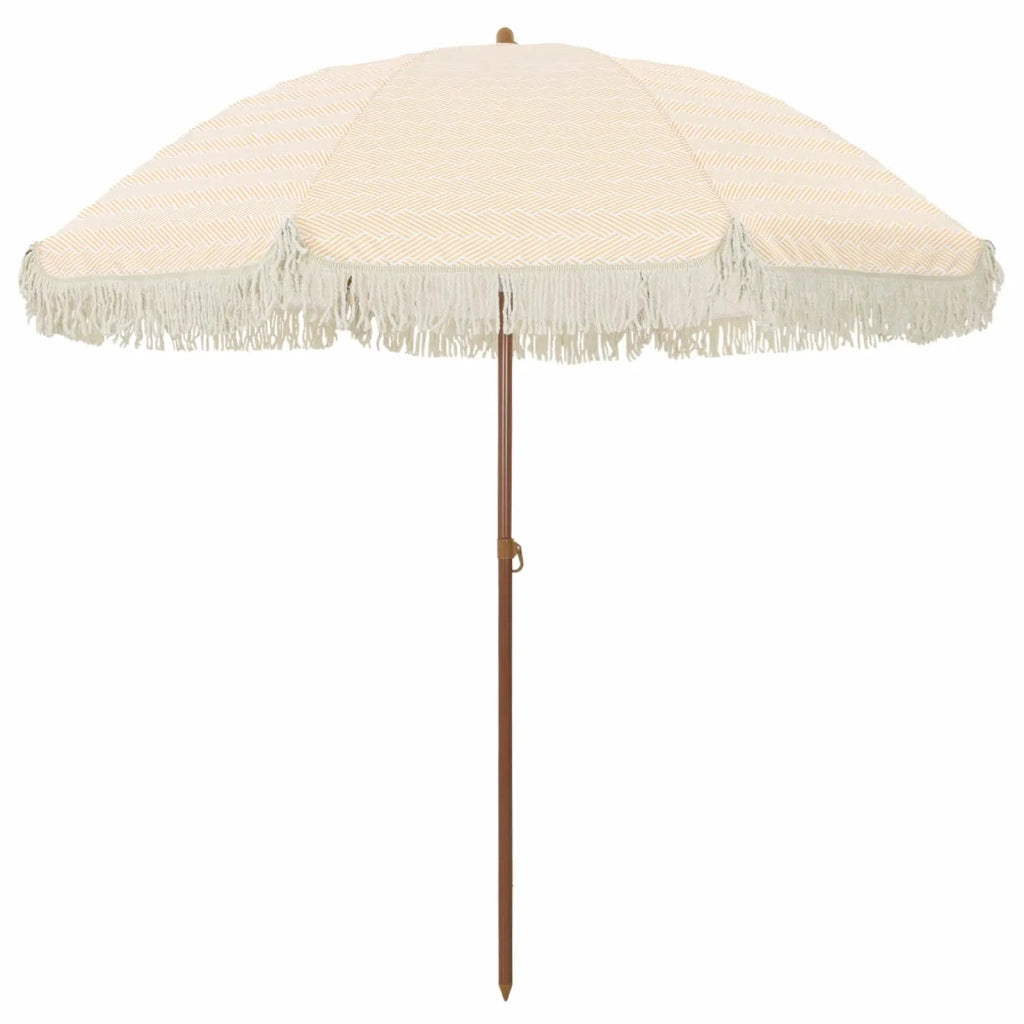 Ombrellone da Spiaggia Giallo e Bianco 205 x 205 x 210 cm 42006680