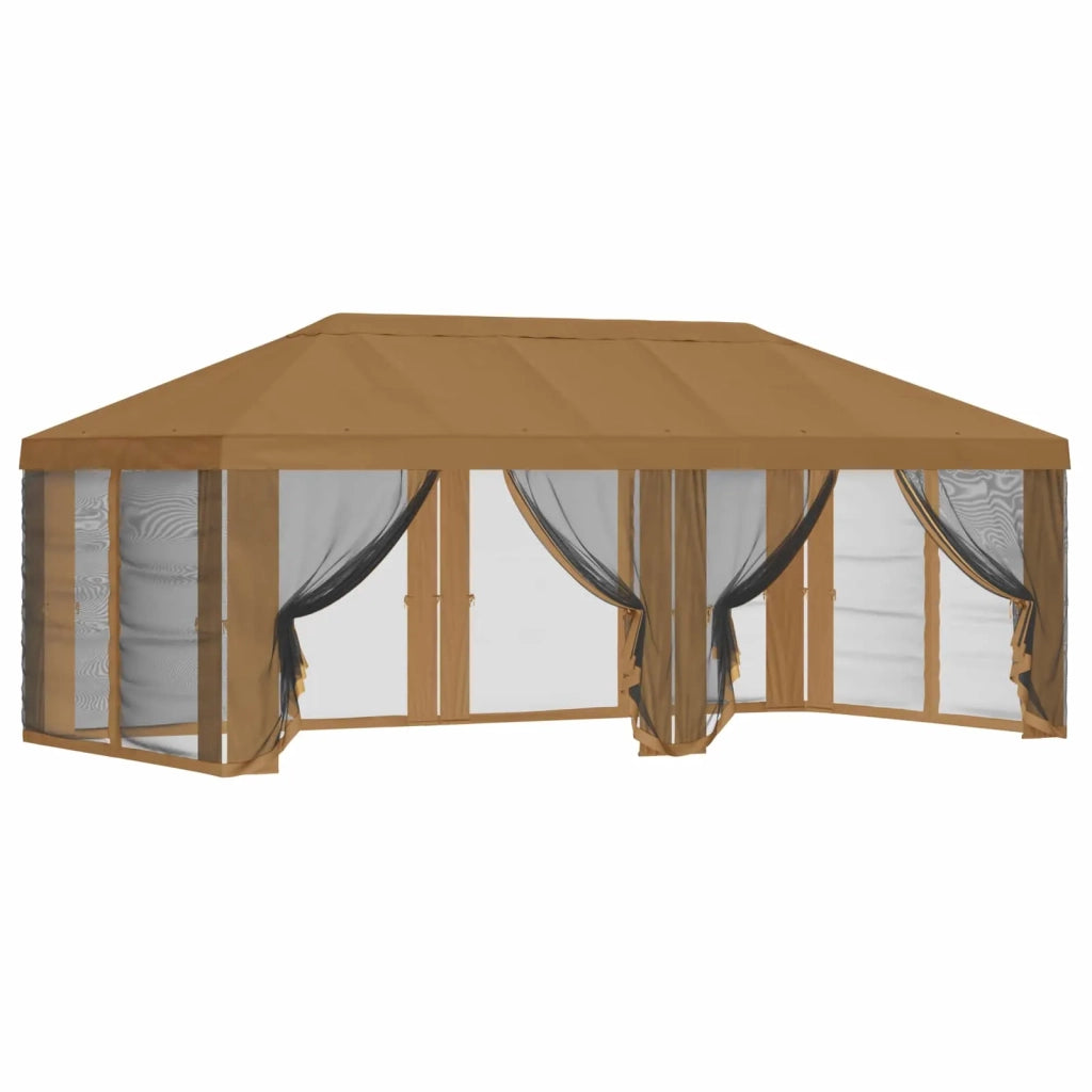 Copertura Gazebo con Pareti Laterali 6 x 3 m Beige Poliestere 900410