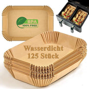 Papier per Airfryer Dual Chamber 125 pezzi Accessori per Airfryer EU, Papier da forno da buttare, Papier per forno con 8,5 l, Tower 9 l