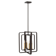 Lampadario Quentin bronzo 4 luci E14 stile candela