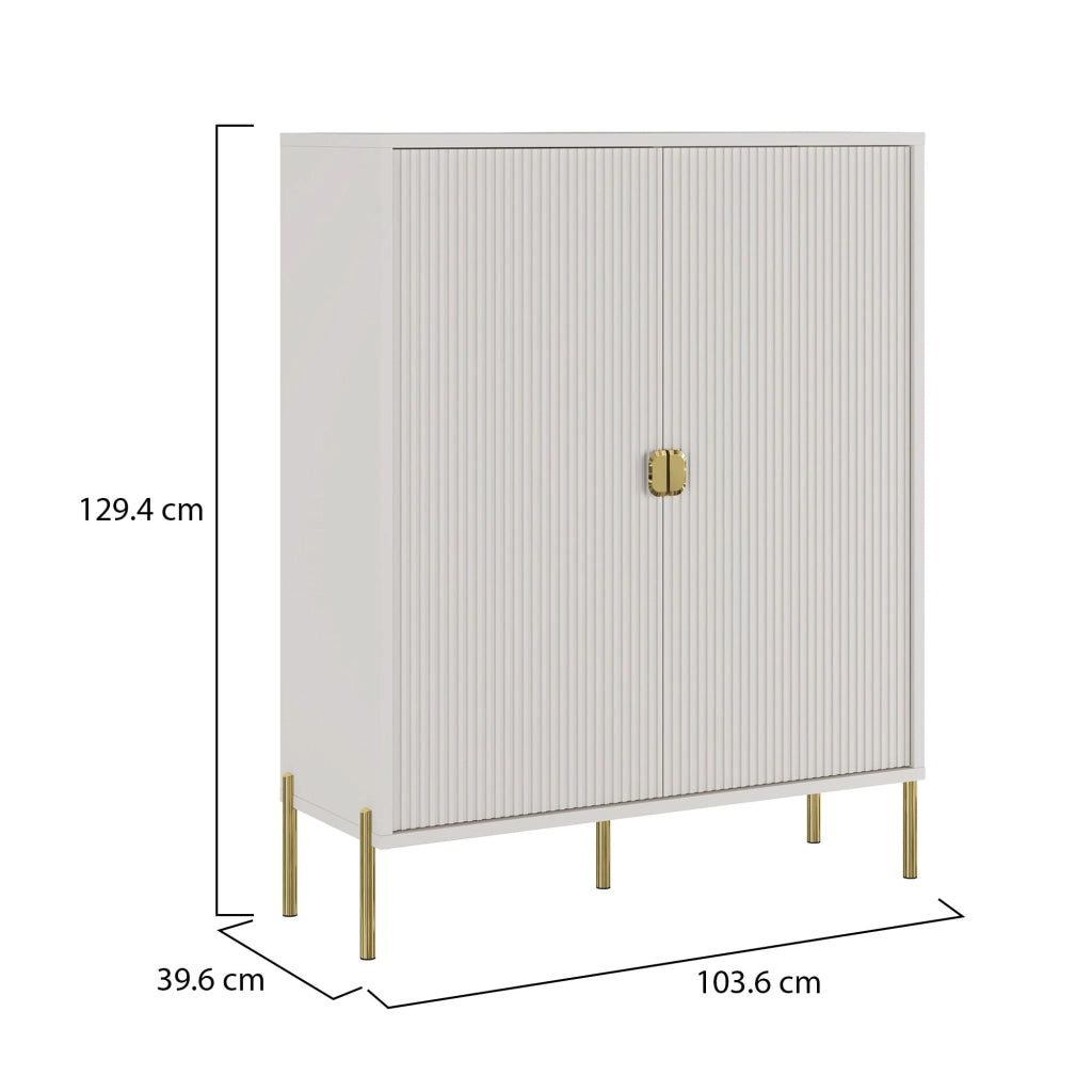Madia Wallis, Credenza Cassetti, 104x40x129h cm Beige