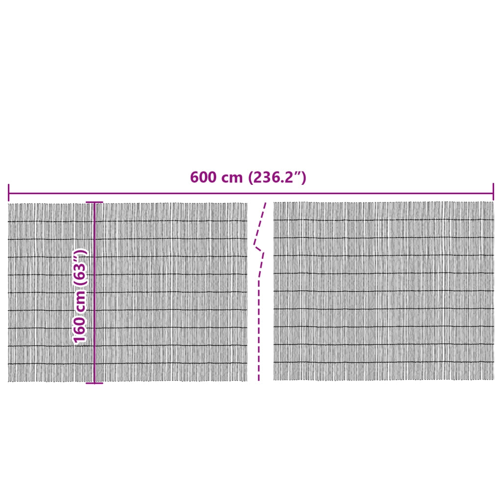Recinzione in canneto per giardino  600x160 cm