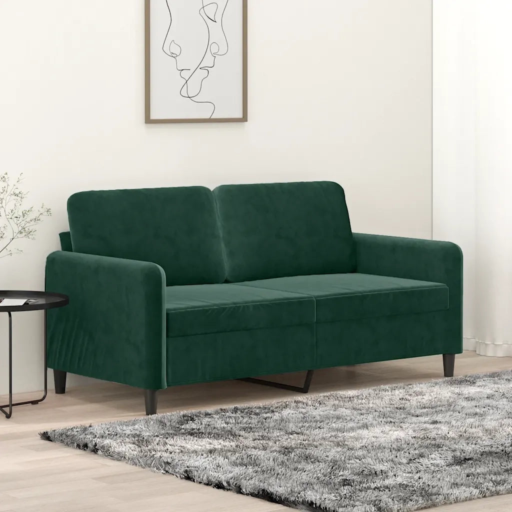 Divano a 2 Posti-Sofa 2 Posti Verde Scuro 140 cm in Velluto 595630