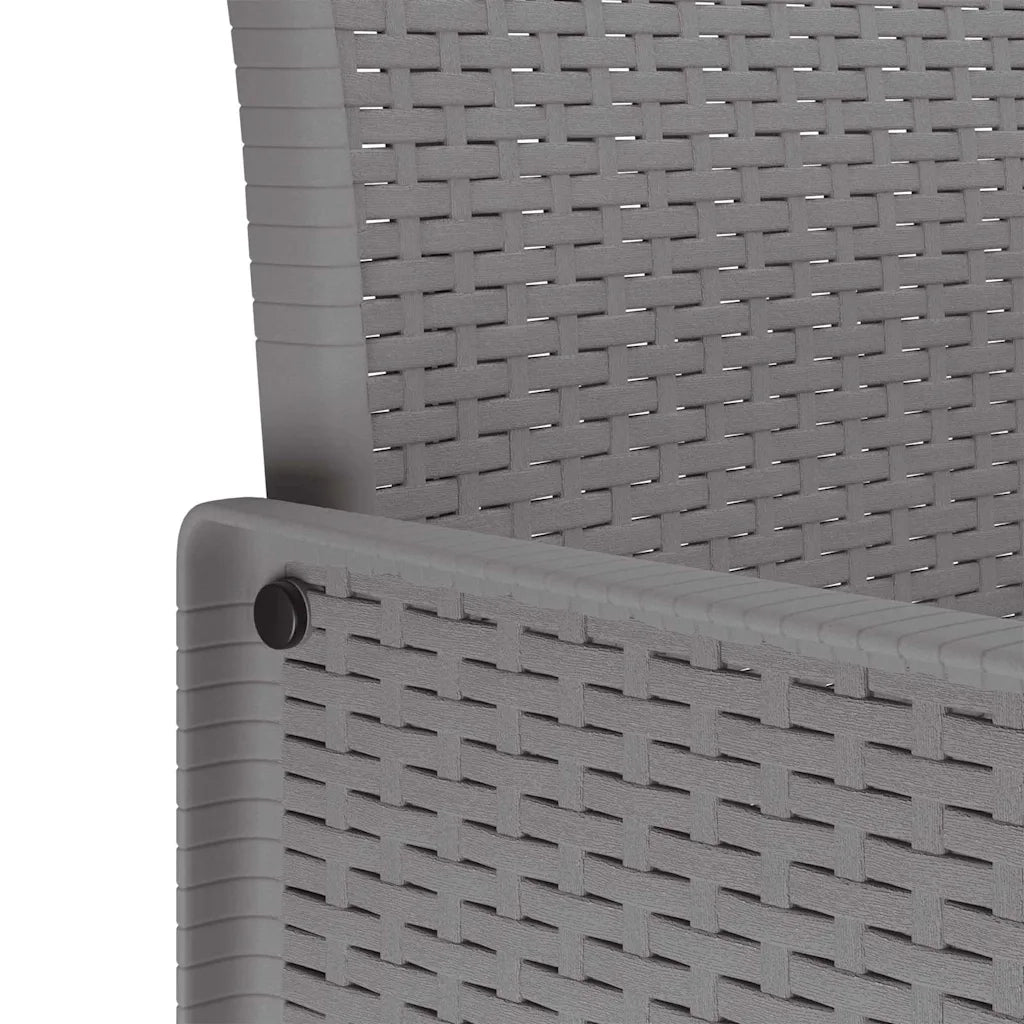 Set da Pranzo per Giardino 5 pcs Grigio chiaro Rattan Polt
