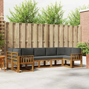 Set di divani da esterno con cuscino 7 pcs Naturale e Antracite