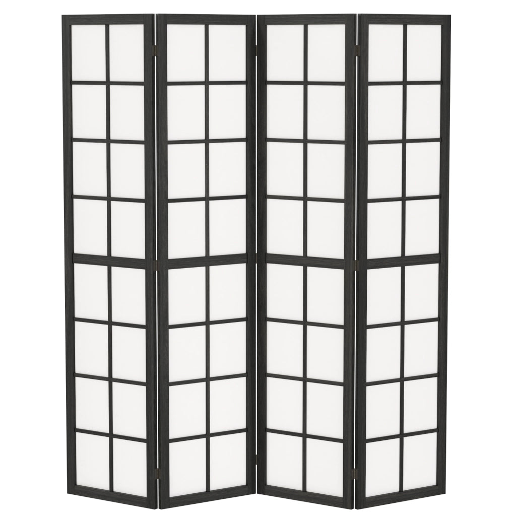 Paravento pieghevole 4 ante ¨C Minimal ¨C nero 160x170 cm