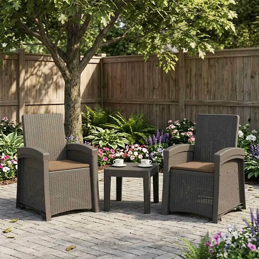 Sedia da giardino reclinabile effetto rattan 2 pcs 8012030