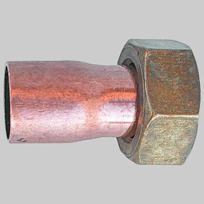 MEZZO BOCCHETTONE A SALDARE FEMMINA  DADO GIREVOLE  14 x 3/4     MADE IN ITALY