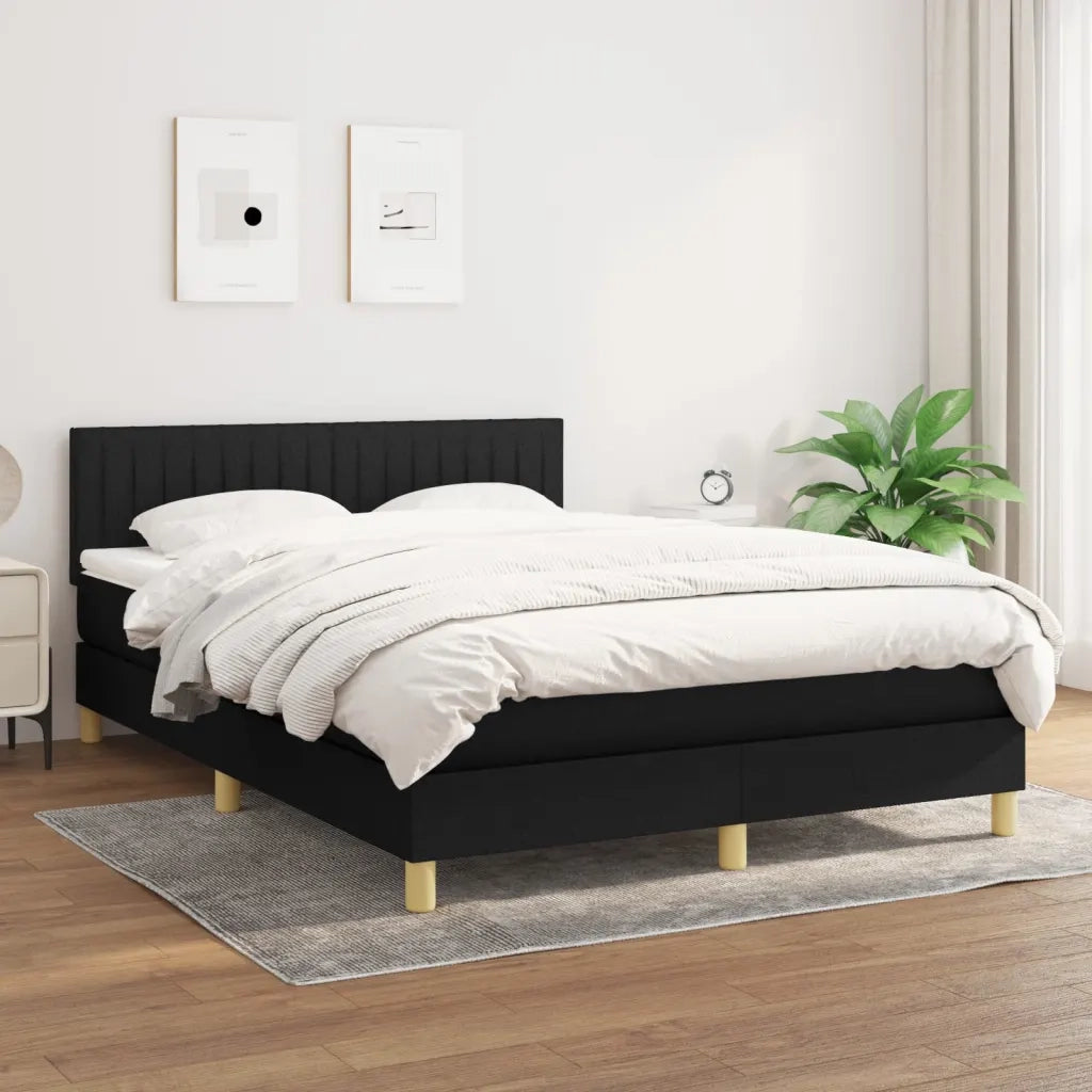 Giroletto a Molle con Materasso Nero 140x190 cm in Tessuto cod mxl 62866
