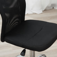 EasyComfort Sedia da Ufficio Ergonomica Senza Braccioli, Tessuto Traspirante a Rete, Altezza Regolabile e 5 Ruote, 43x58x90-100cm, Nero