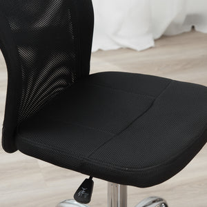 EasyComfort Sedia da Ufficio Ergonomica Senza Braccioli, Tessuto Traspirante a Rete, Altezza Regolabile e 5 Ruote, 43x58x90-100cm, Nero