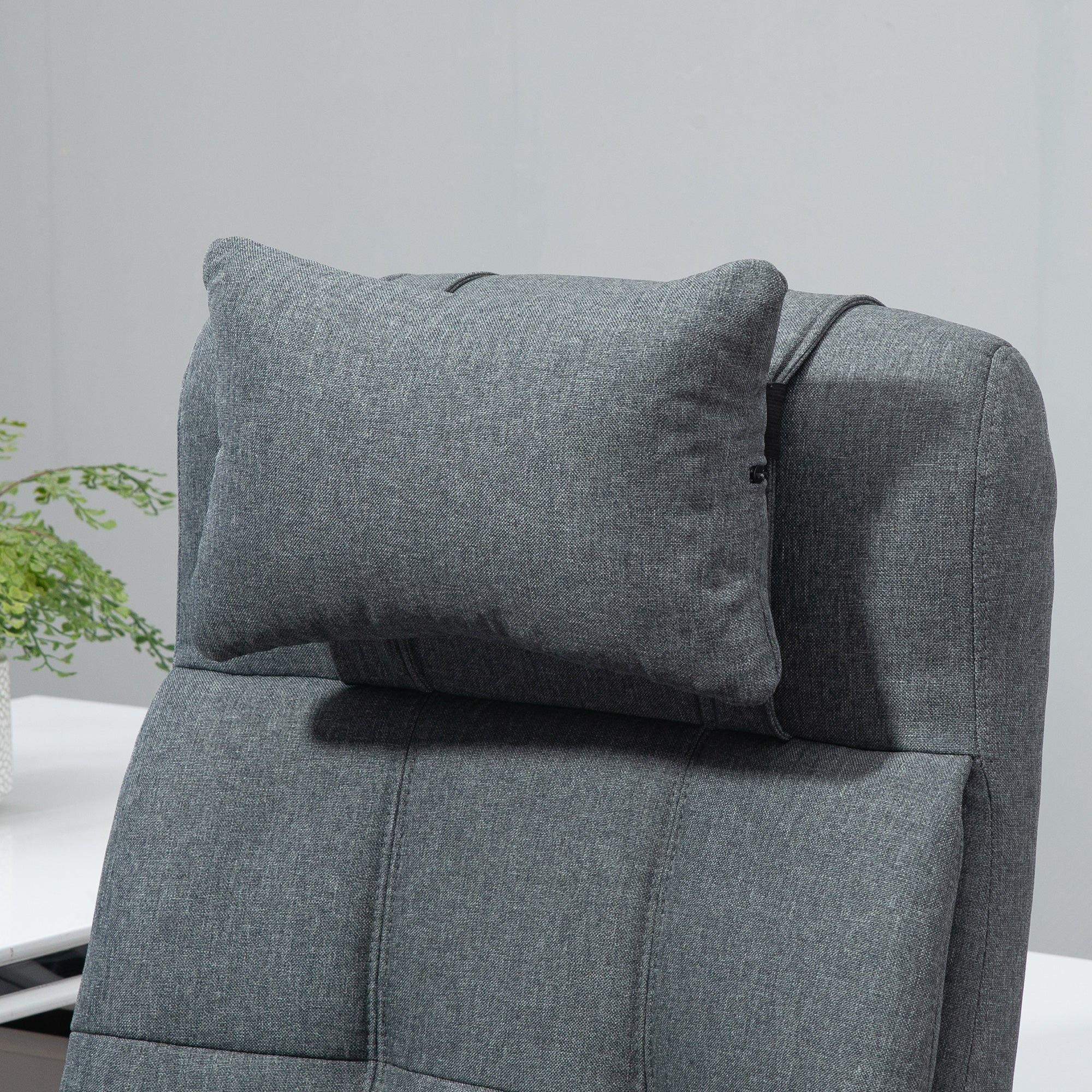 EasyComfort Sedia da Ufficio Ergonomica Reclinabile, Sedia Direzionale con Schiena Alta, Poltrona Ufficio con Poggiatesta e Poggiapiedi Estraibile, 66x70x116-124cm, Grigio