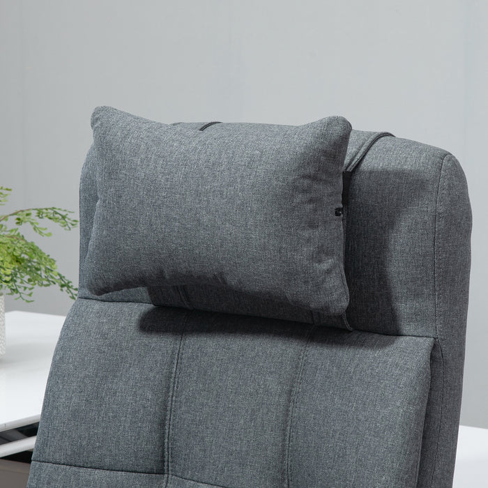 EasyComfort Sedia da Ufficio Ergonomica Reclinabile, Sedia Direzionale con Schiena Alta, Poltrona Ufficio con Poggiatesta e Poggiapiedi Estraibile, 66x70x116-124cm, Grigio