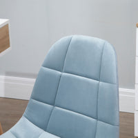 EasyComfort Sedia da Ufficio Ergonomico, Sedia Girevole Scrivania, Regolabile Senza Braccioli, Azzurro, 59x59x81-91cm