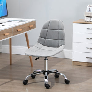 Easycomfort Sedia Girevole , Design Ergonomico e Regolabile Senza Braccioli, Grigio, 59x59x81-91cm