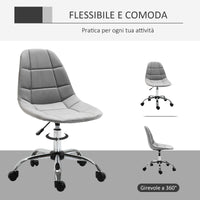 Easycomfort Sedia Girevole , Design Ergonomico e Regolabile Senza Braccioli, Grigio, 59x59x81-91cm