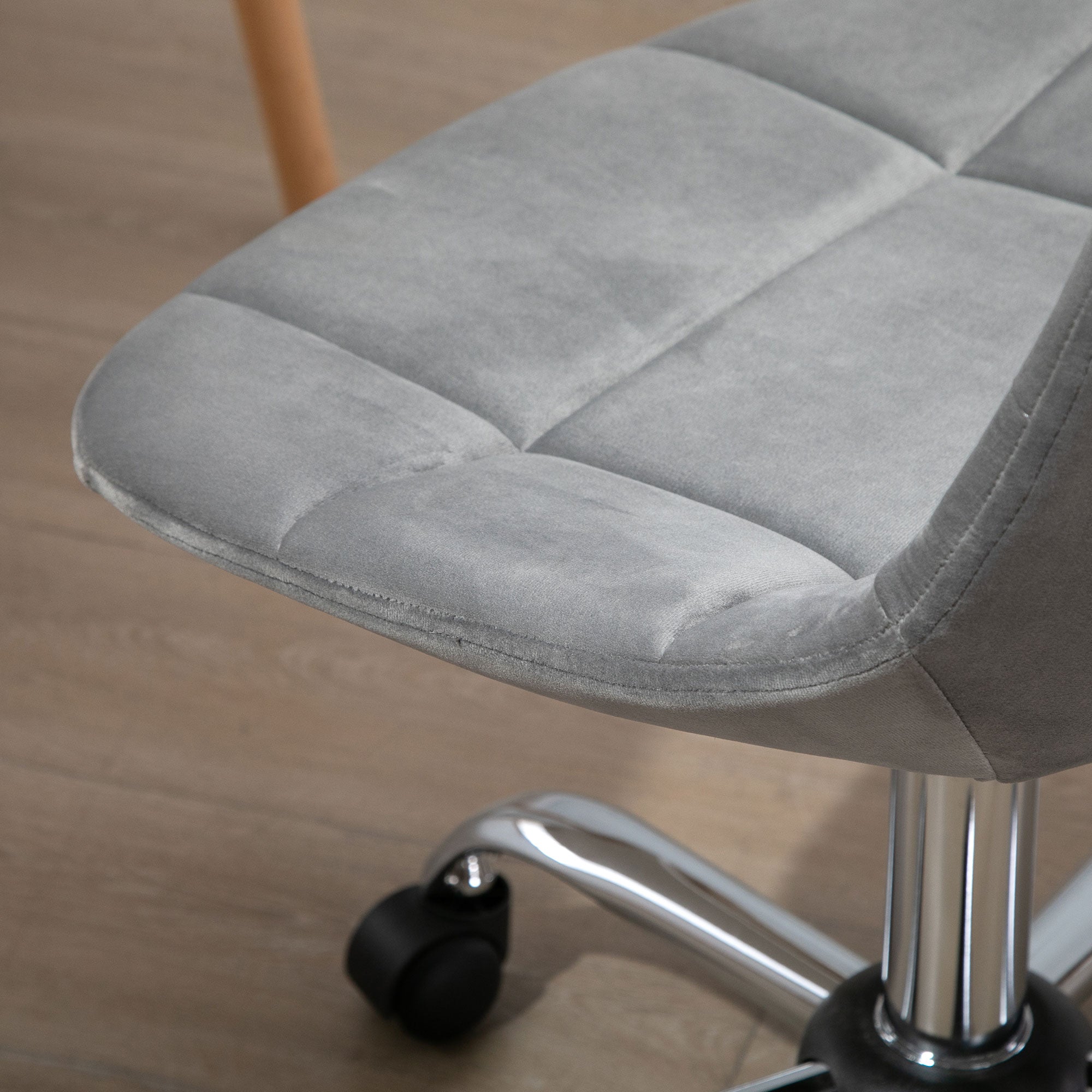 Easycomfort Sedia Girevole , Design Ergonomico e Regolabile Senza Braccioli, Grigio, 59x59x81-91cm