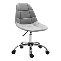 Easycomfort Sedia Girevole , Design Ergonomico e Regolabile Senza Braccioli, Grigio, 59x59x81-91cm