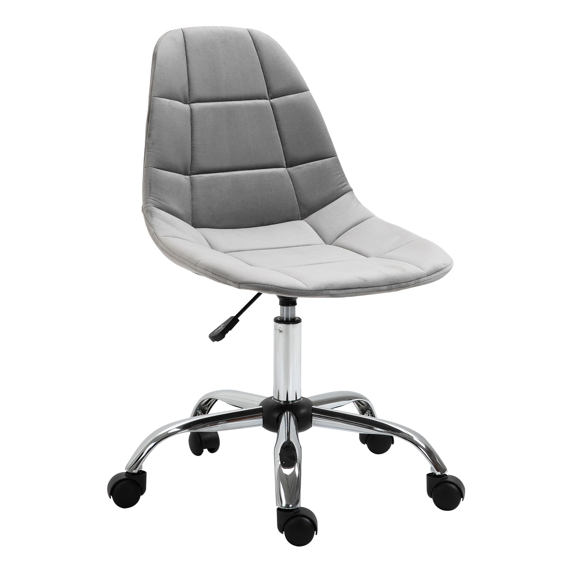 Easycomfort Sedia Girevole , Design Ergonomico e Regolabile Senza Braccioli, Grigio, 59x59x81-91cm