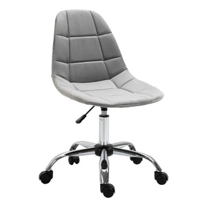 Easycomfort Sedia Girevole , Design Ergonomico e Regolabile Senza Braccioli, Grigio, 59x59x81-91cm