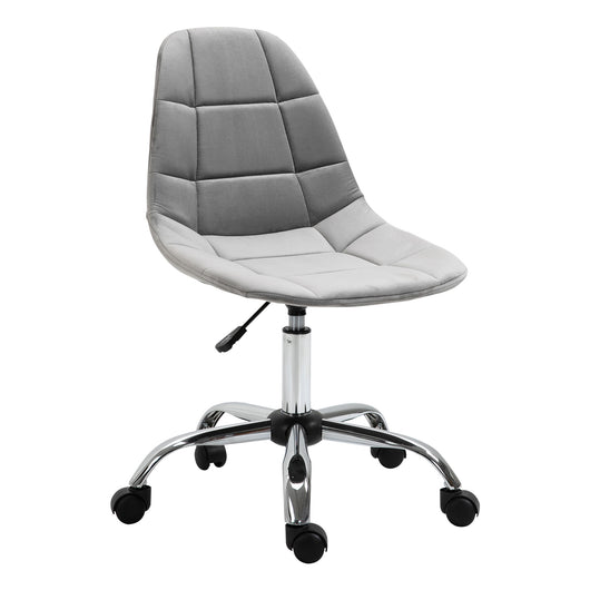 Easycomfort Sedia Girevole , Design Ergonomico e Regolabile Senza Braccioli, Grigio, 59x59x81-91cm