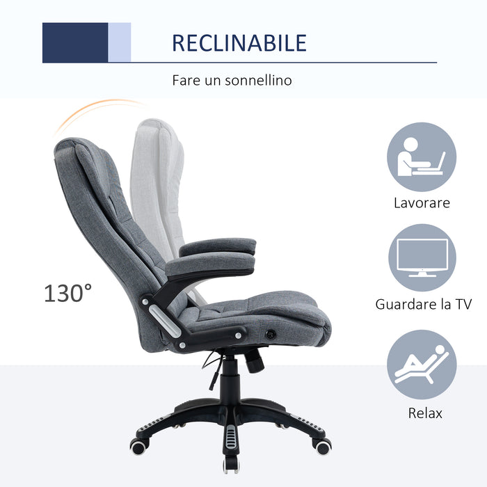 EASYCOMFORT  Sedia da Ufficio Ergonomica Reclinabile altezza Regolabile - Grigio