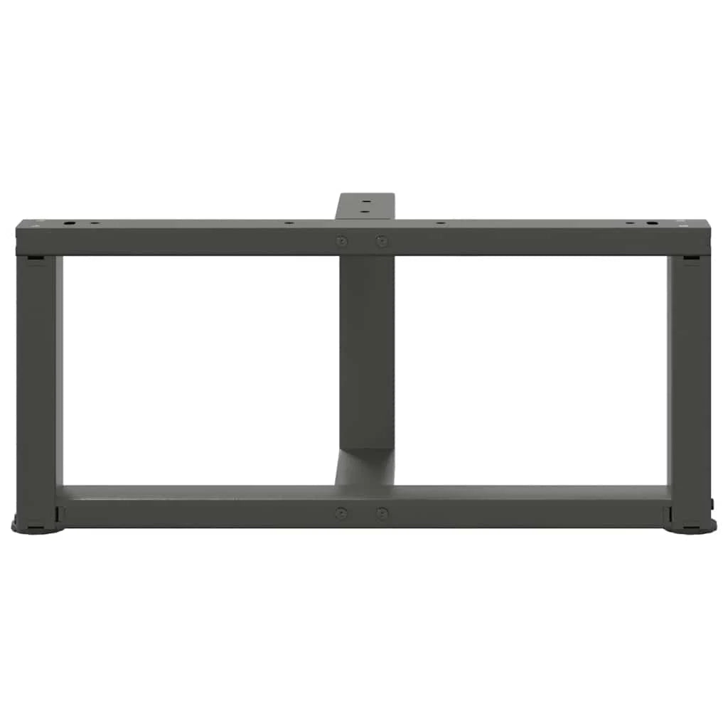 Set di 2 gambe per tavolino da caffè a forma di T resistenti e regolabili 60 x 25 x 31 cm in acciaio antracite 02_0057284
