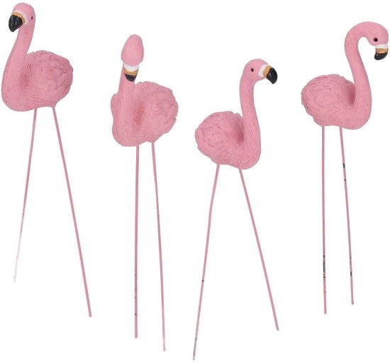 Decorazione Esterna Flamingo - Punto di Appoggio in Acciaio Inox - Punti di Appoggio in Ghisa - Statua di Giardino Stabile - Decorazione di Giardino - Utilizzo Multifunzionale