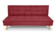 Divano letto clic clac in tessuto vellutato bordeaux, divano 3 posti - Bart - DL-BA21FBC