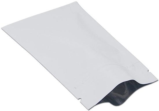 Zaketti in Plastica 100 Stuks - Foglia di Alluminio - Zaketti con Grip - Chiusura Ermetica - Adatto per Alimenti - 7 Colori: Nero, Bianco, Giallo, Verde, Rosa, Blu, Arancione - 0,08 mm di Spessore - Zaketti in Foglia