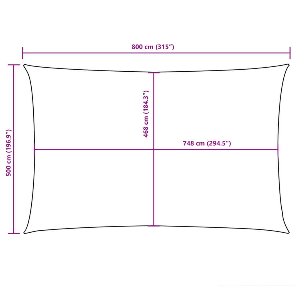 Parasole a Vela in Tessuto Oxford Rettangolare 5x8 m Bianco 135276