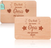 Set di 2 mensole per colazione per nonni | Tavola per snack con incisione | Regalo di gran padre in legno di betulla | Ideale idea regalo per la madre, il padre, compleanni e Natale